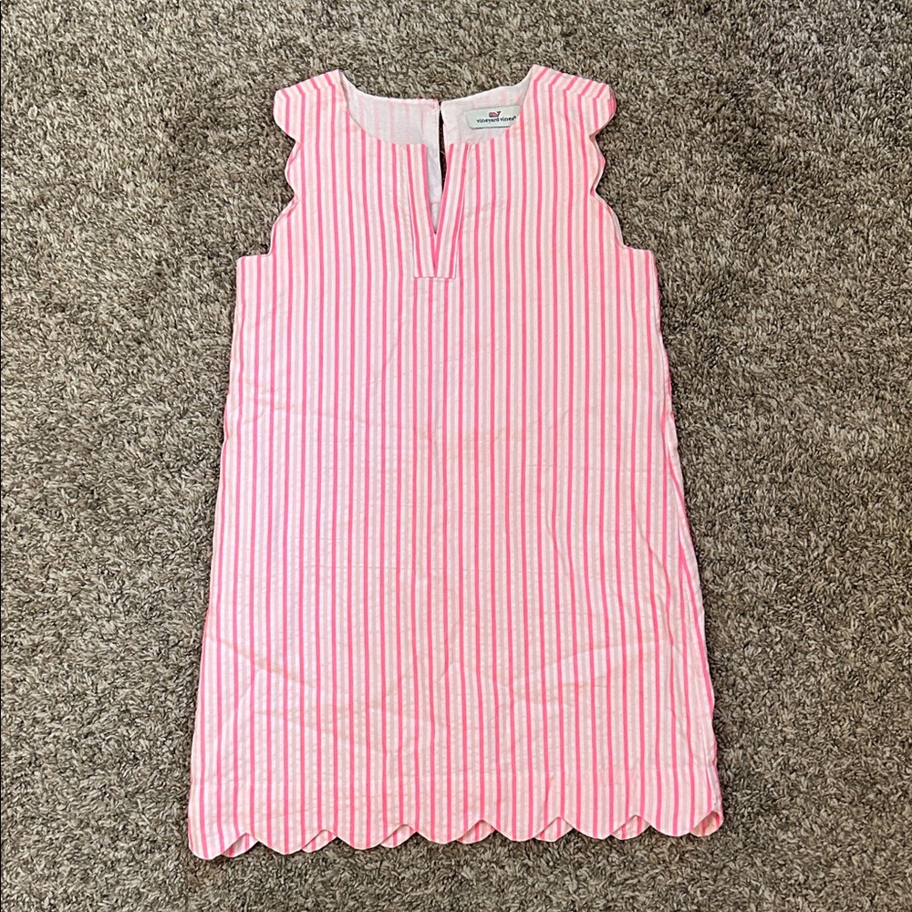 Vineyard Vines Pink and White Striped Kids Casual Dress